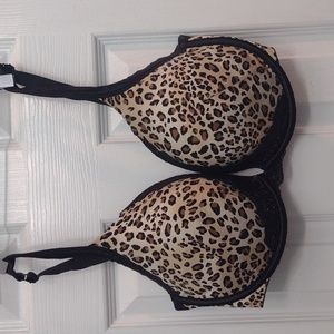 Cacique leopard & lace push-up underwire bra 40DDD